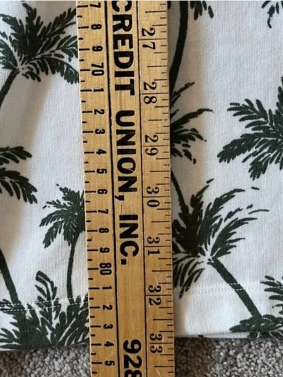 Lou & Grey White and Green Palm Print Dress size XS - Picture 8 of 8